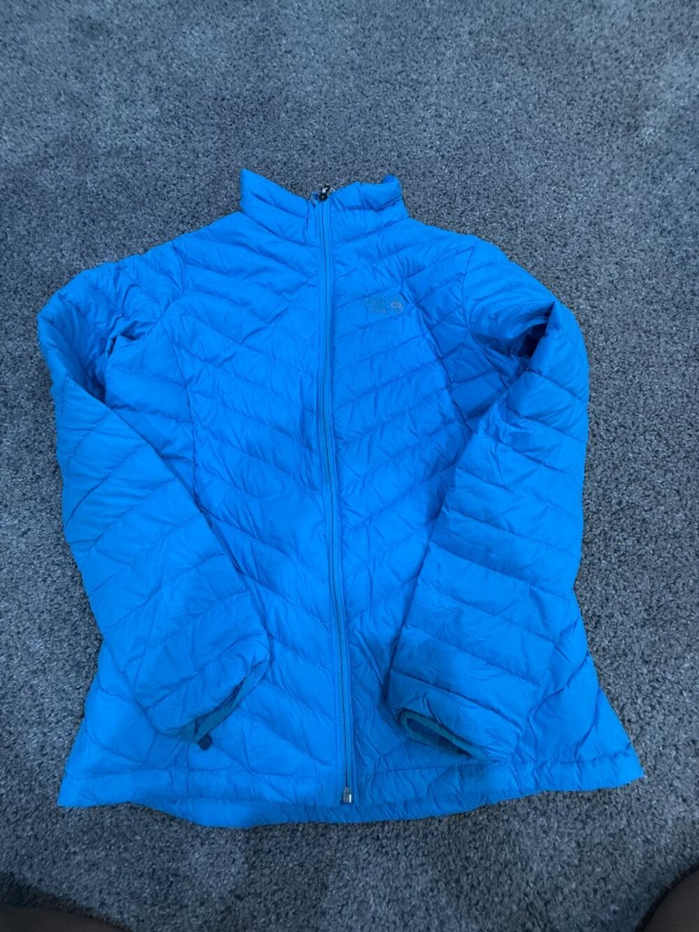 Mountain Hardwear Women’s Medium Bright Blue Goose Down Full Zip Puffer Jacket